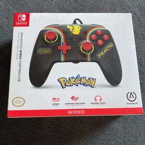 Enhanced Wired Controller for Nintendo Switch - Black with Pokémon Design